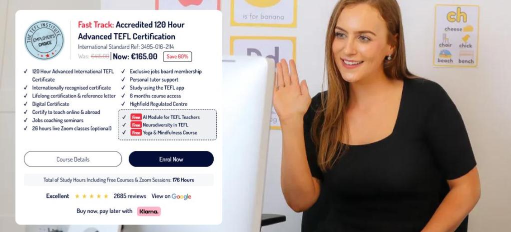 120-Hour  english teaching online course