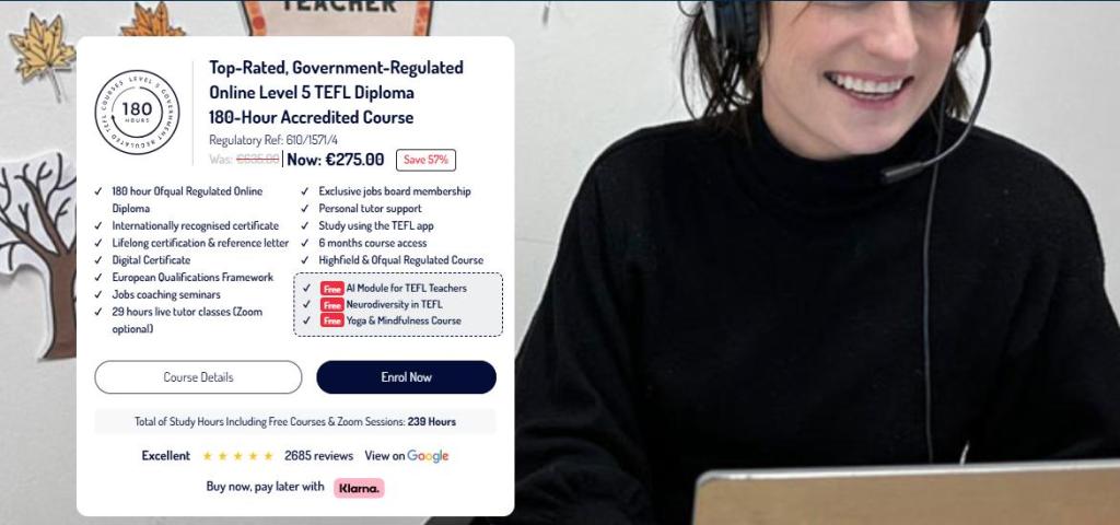 180 Hour online english language teaching Diploma