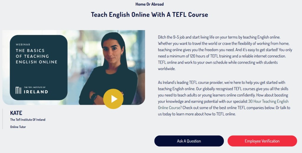 online english teaching courses
